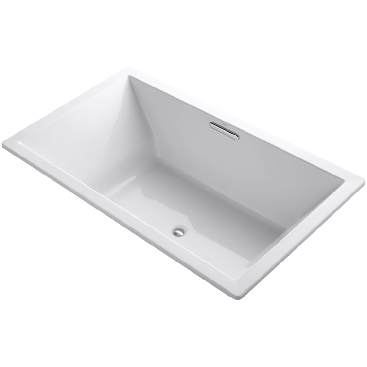 White Acrylic 60" x 32" Drop-In Soaking Bathtub