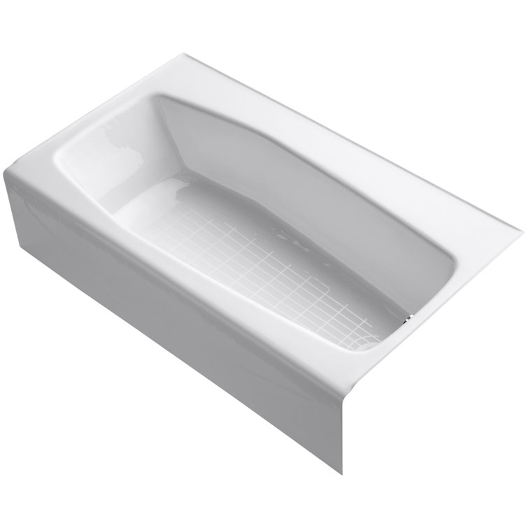 Villager White Cast Iron 60" x 34" Alcove Soaking Bathtub