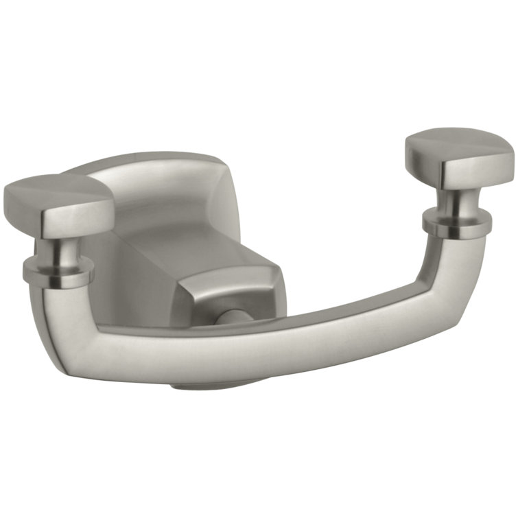Vibrant Brushed Nickel Double Wall Mounted Robe Hook