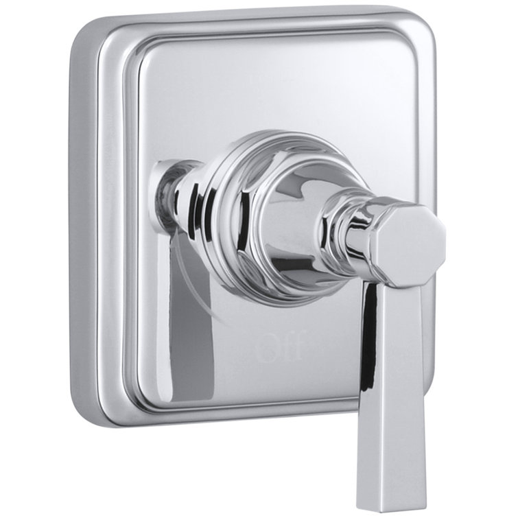 Polished Chrome Wall-Mounted Lever Valve Trim