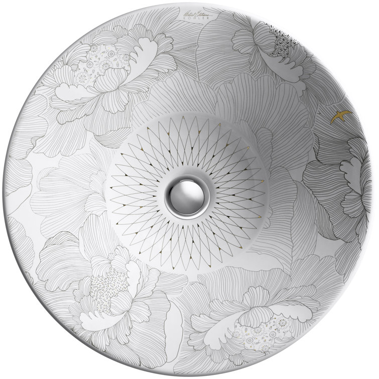 Empress Bouquet Modern White Ceramic Vessel Bathroom Sink