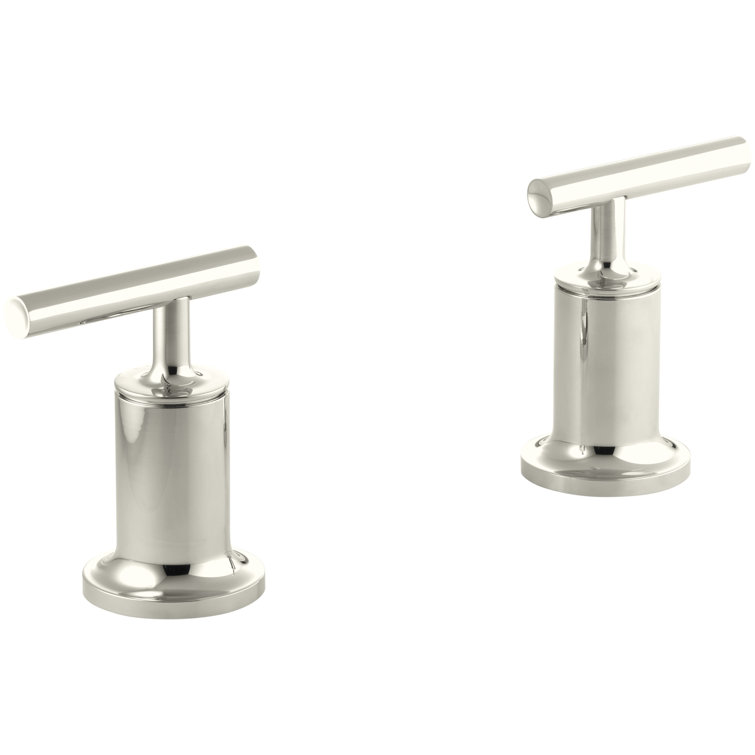 Elegant Polished Nickel Wall-Mounted Faucet Trim with Lever Handles