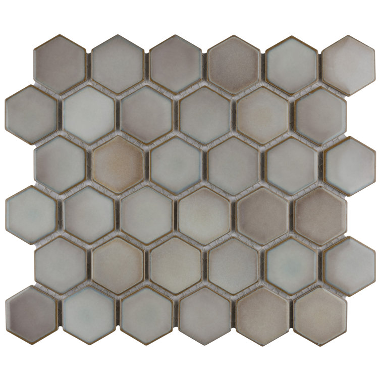 Dove Gray 2" Hex Porcelain Mosaic Tile for Floor and Wall