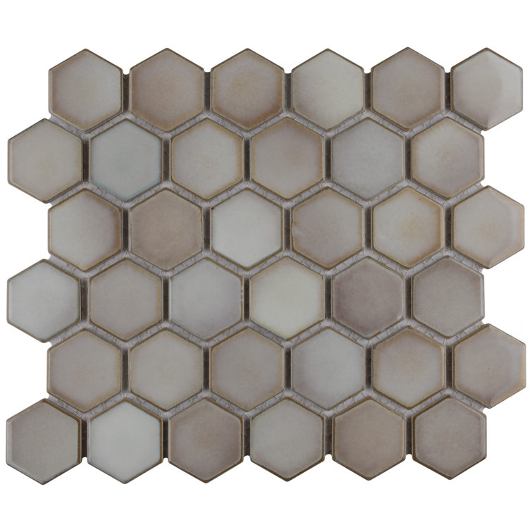 Dove Gray 2" Hex Porcelain Mosaic Tile for Floor and Wall