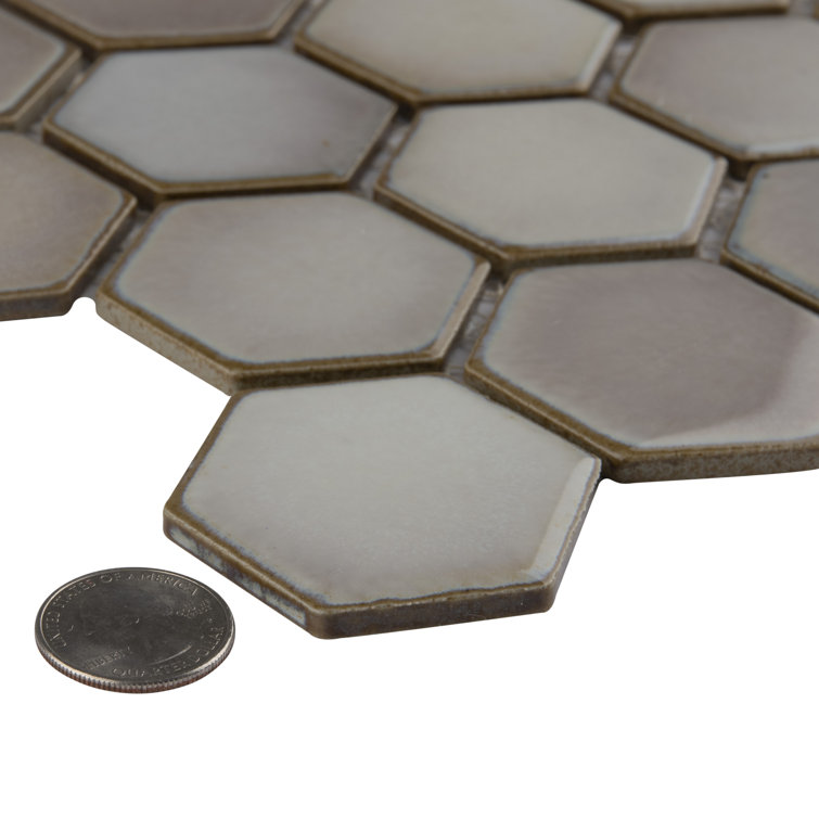 Dove Gray 2" Hex Porcelain Mosaic Tile for Floor and Wall