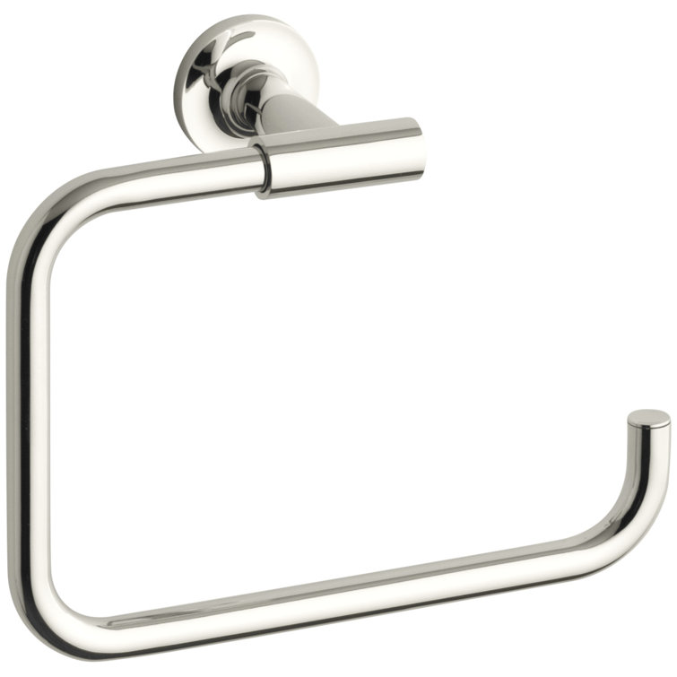 Elegant Purist Vibrant Polished Nickel Wall-Mounted Towel Ring