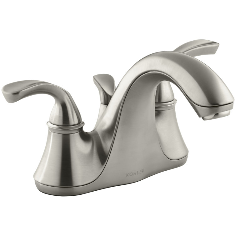 Forté Brushed Nickel Double Handle 4" Centerset Bathroom Faucet