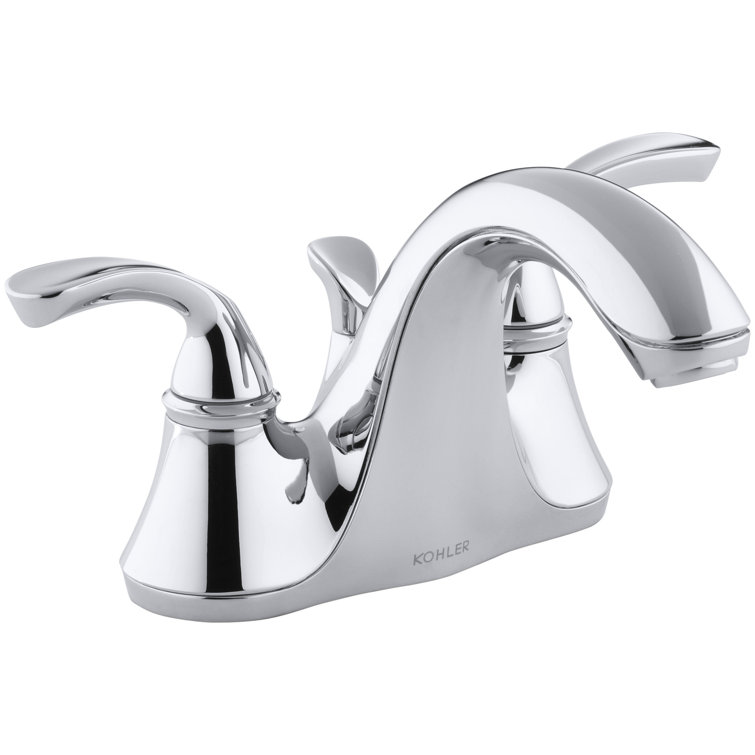 Elegant Forte Polished Chrome 4" Centerset Double-Handle Bathroom Faucet