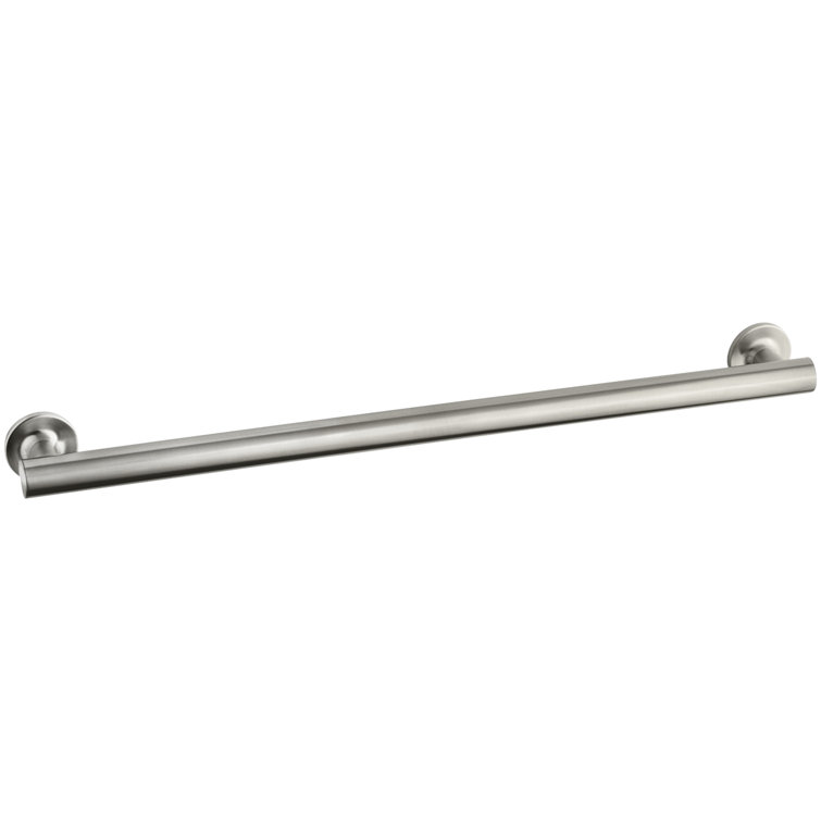 Vibrant Brushed Nickel 12" Metal Grab Bar