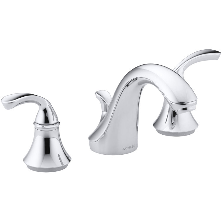 Elegant Forte Polished Chrome 8" Widespread Double Handle Bathroom Faucet