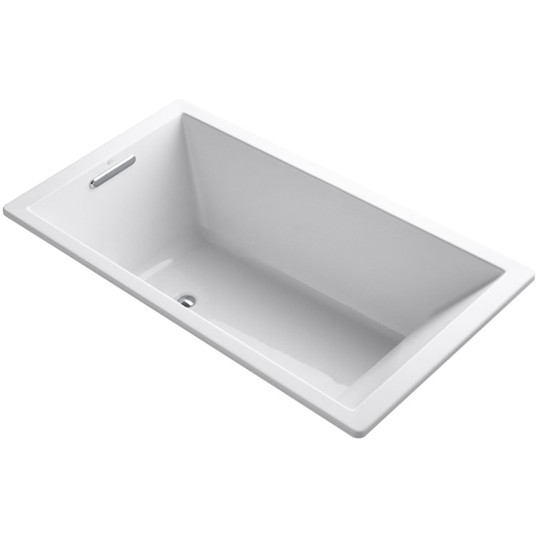 White Acrylic 66" x 36" Drop-In Soaking Bathtub
