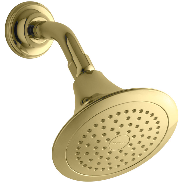 Vibrant Polished Brass Wall-Mounted Rain Showerhead