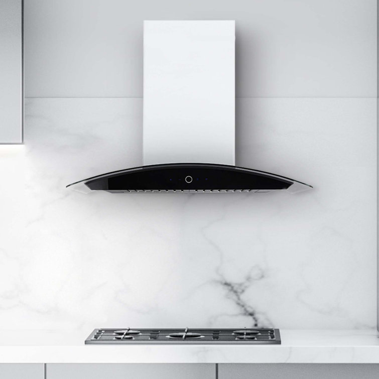 36" Stainless Steel Convertible Wall Mount Range Hood with Charcoal Filter