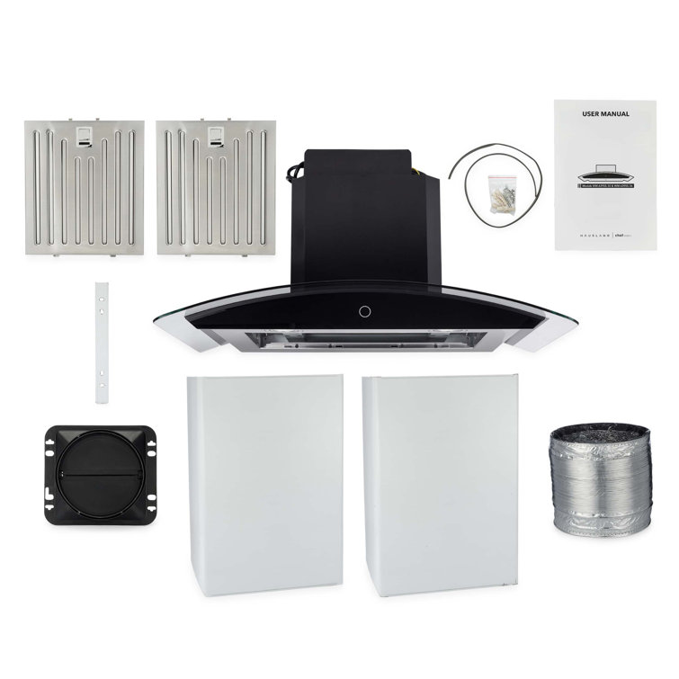 36" Stainless Steel Convertible Wall Mount Range Hood with Charcoal Filter