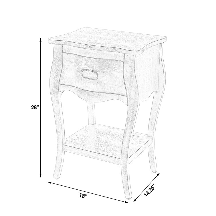 Esmerelda Transitional Mango Wood 1-Drawer Nightstand with Iron Pull
