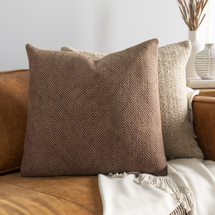 Bright Blue Hand Woven Polyester Euro Pillow Cover