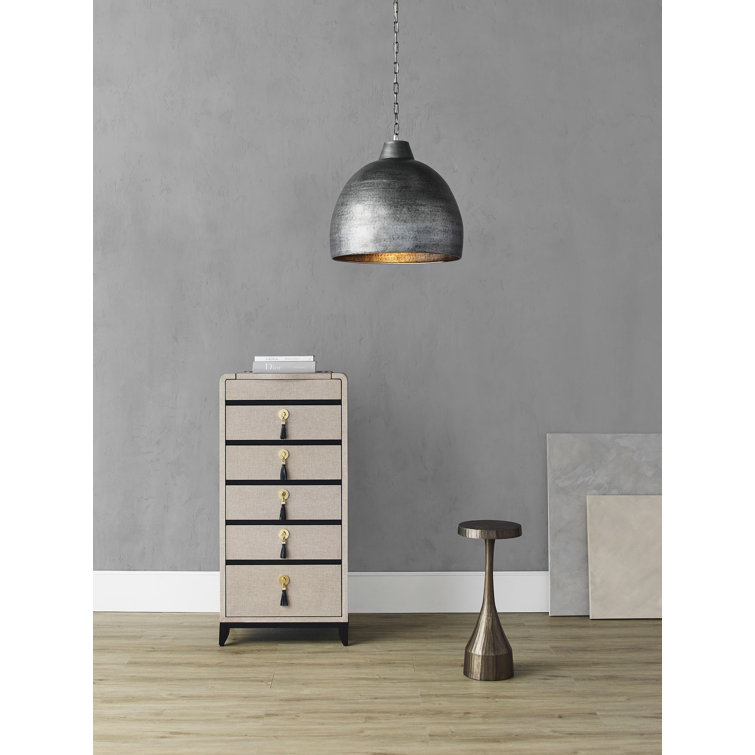 Blackened Steel Industrial Bowl Pendant Light