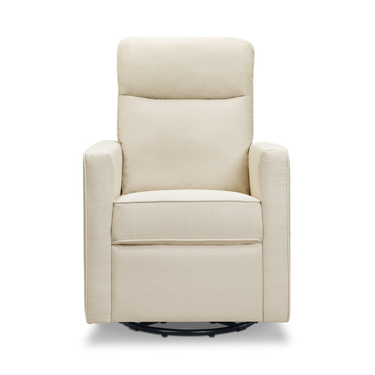 Gabby Pillowback Natural Oat Swivel Glider with High Support
