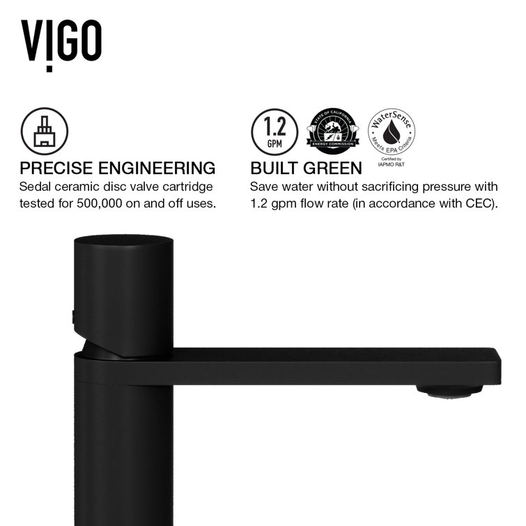 Gotham Matte Black Single-Handle Vessel Bathroom Faucet