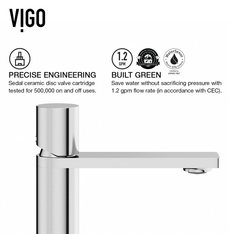 Gotham Chrome Single Handle Vessel Sink Bathroom Faucet