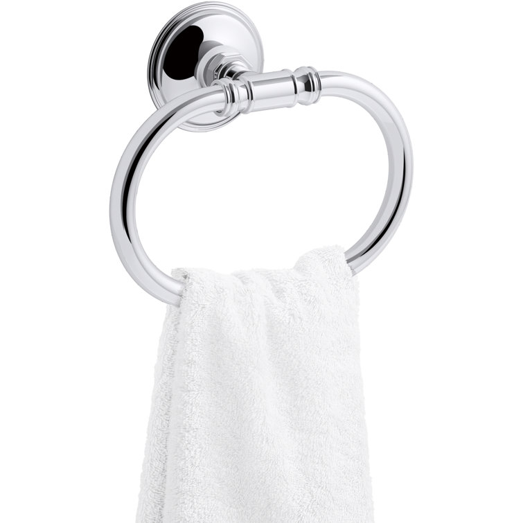 Polished Chrome Wall Mounted Eclectic Towel Ring