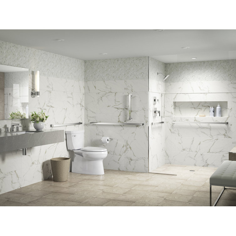 Polished Chrome 42" Square Metal Bathroom Grab Bar