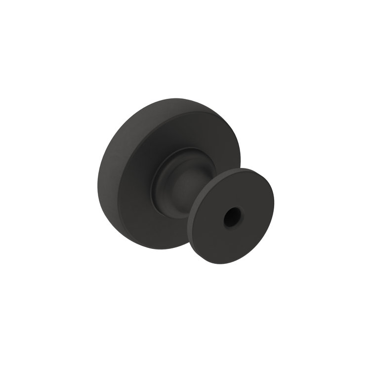 Matte Black Round Traditional Cabinet Knob with Mounting Hardware