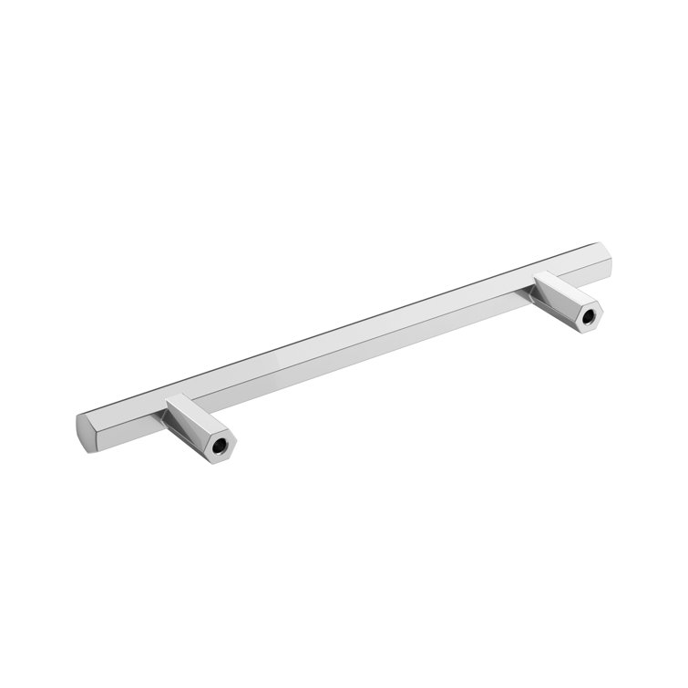 Polished Chrome Modern Cabinet Bar Pull with Mounting Hardware