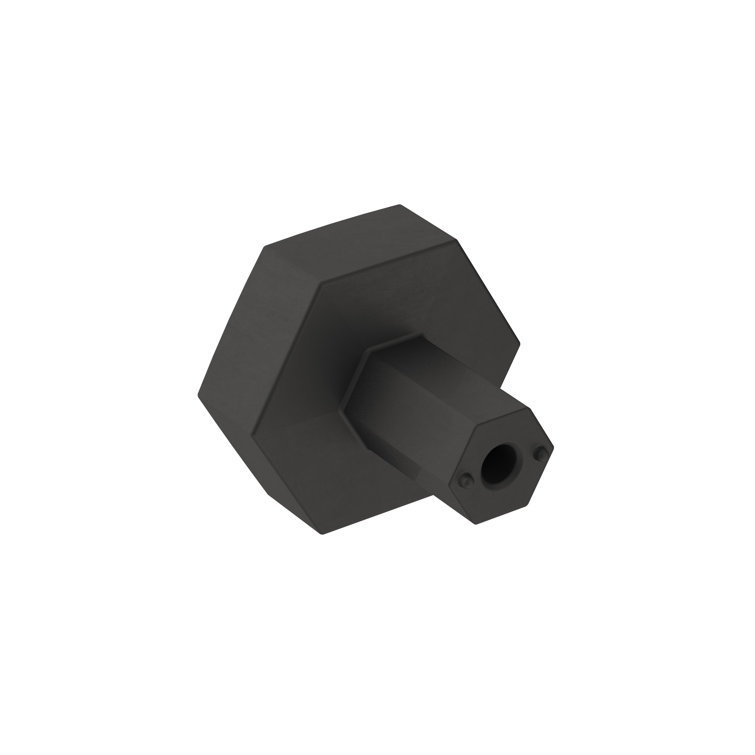 Matte Black Geometric Cabinet Knob with Mounting Hardware