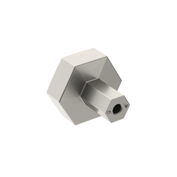 Satin Nickel Geometric Cabinet Knob with Brushed Finish