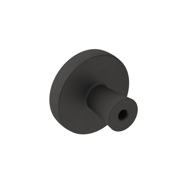 Matte Black Round Steel Cabinet Knob with Mounting Hardware