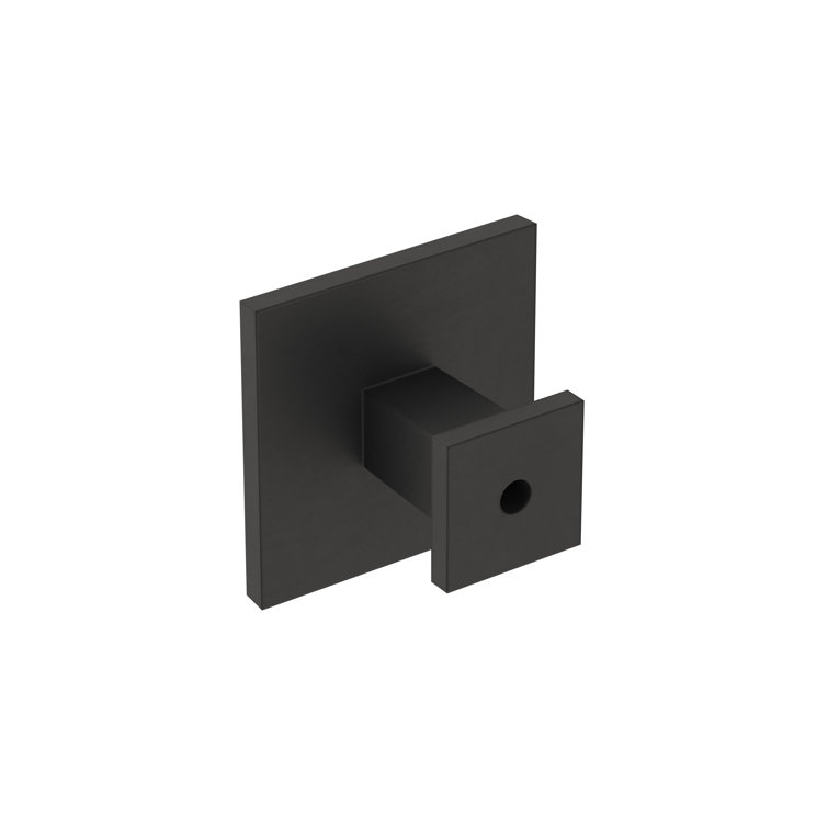 Matte Black Square Traditional Cabinet Knob with Mounting Hardware