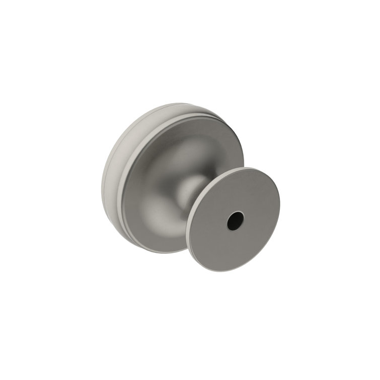 Satin Nickel Round Traditional Cabinet Knob with Mounting Hardware
