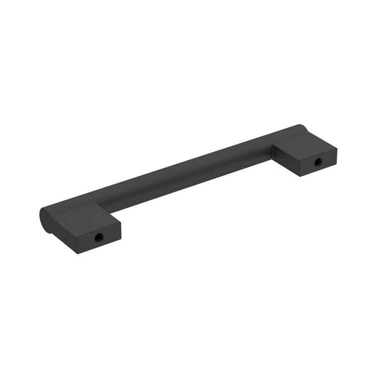 Matte Black Steel Modern Bar Pull with Mounting Hardware