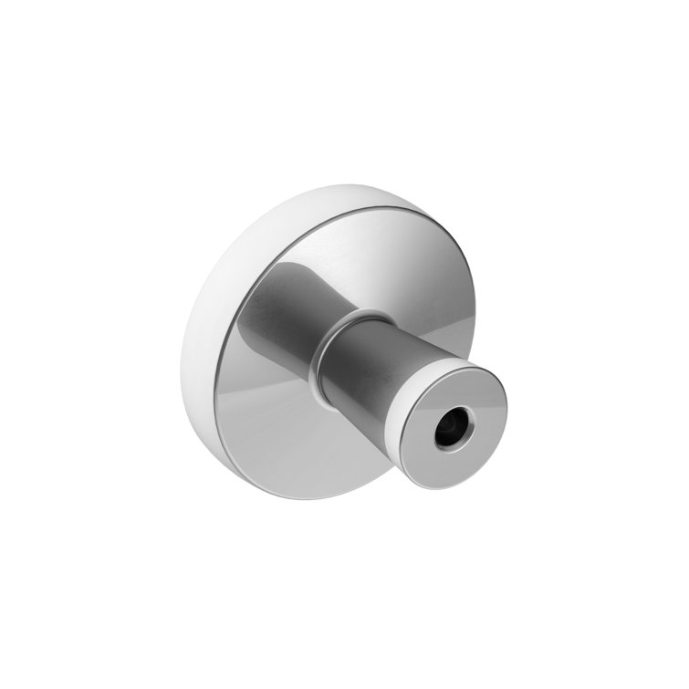 1-3/8" Round Matte Black and Chrome Cabinet Knob