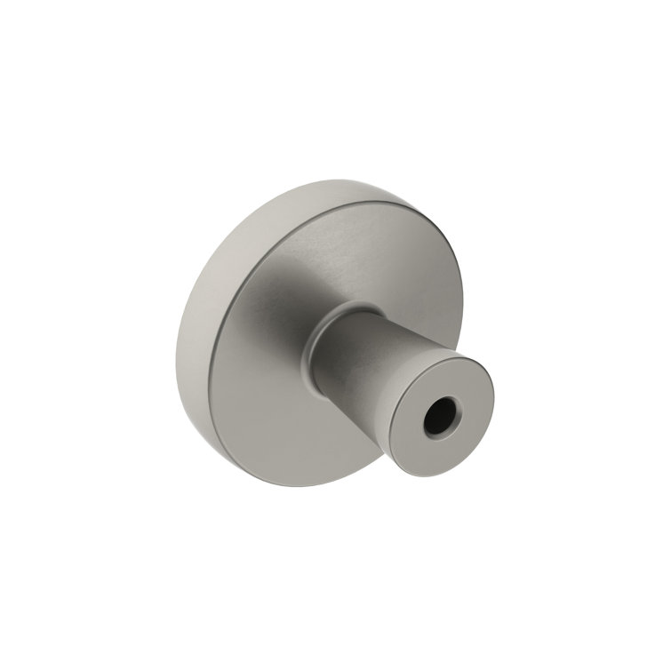 Modern Matte Black and Satin Nickel Round Cabinet Knob