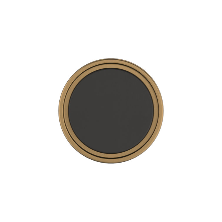 Matte Black and Bronze Round Cabinet Knob with Mounting Hardware