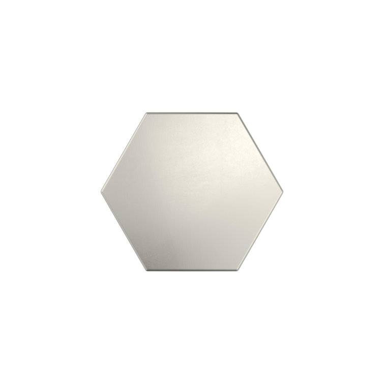 Satin Nickel Geometric Cabinet Knob with Brushed Finish