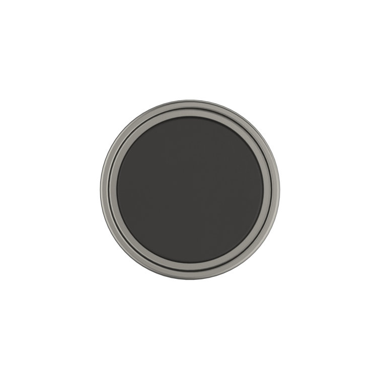 Modern Matte Black and Satin Nickel Round Cabinet Knob