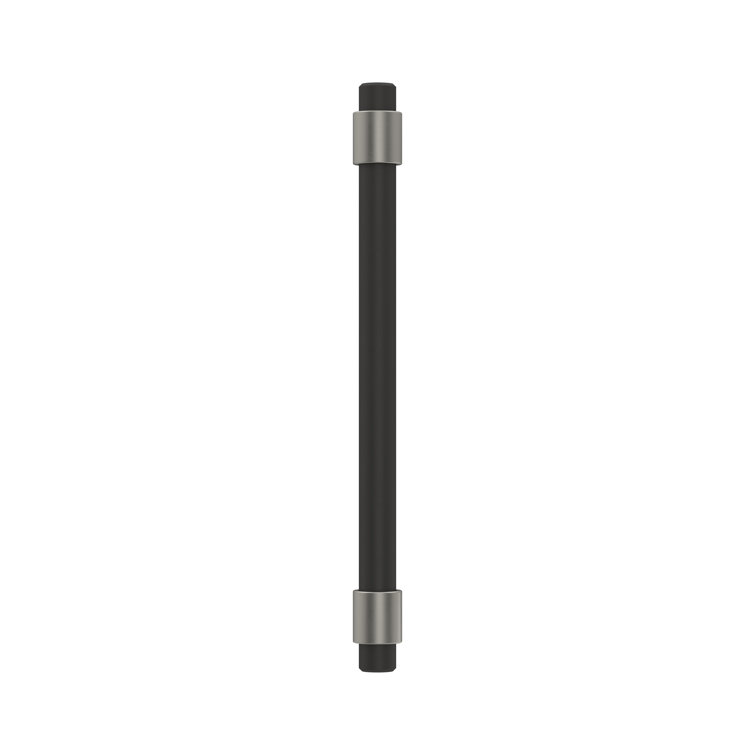 Matte Black and Satin Nickel Modern Bar Pull with Mounting Hardware