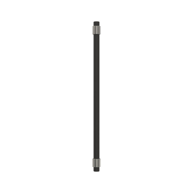 Matte Black and Satin Nickel Modern Bar Pull with Mounting Hardware