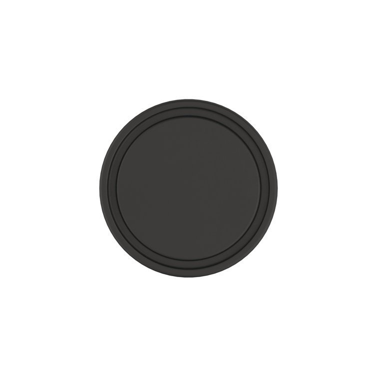 Matte Black Round Steel Cabinet Knob with Mounting Hardware