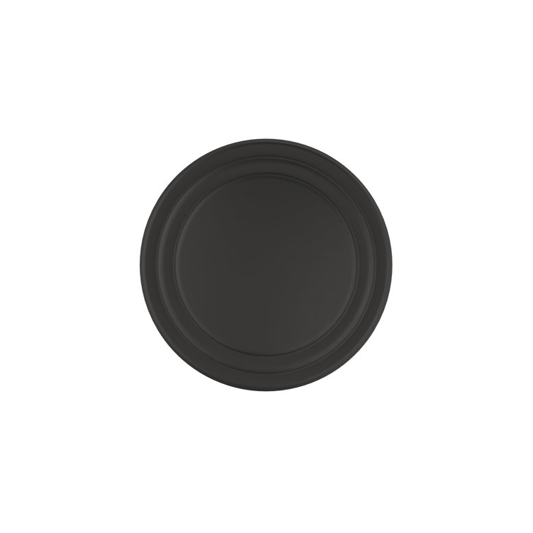 Matte Black Round Traditional Cabinet Knob with Mounting Hardware
