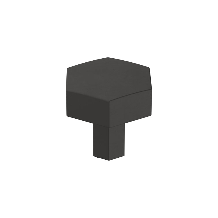Matte Black Geometric Cabinet Knob with Mounting Hardware