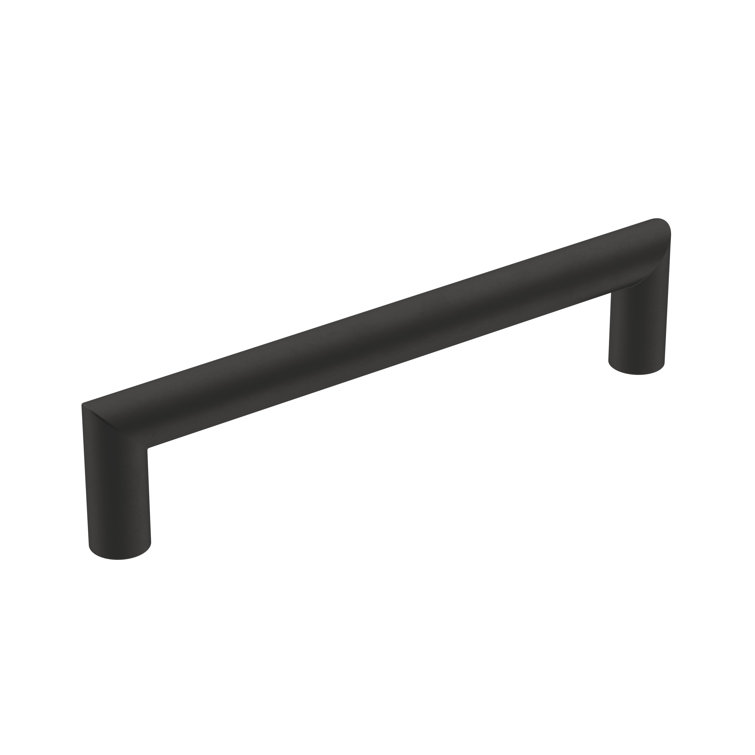 Matte Black Modern Industrial Bar Pull with Mounting Hardware