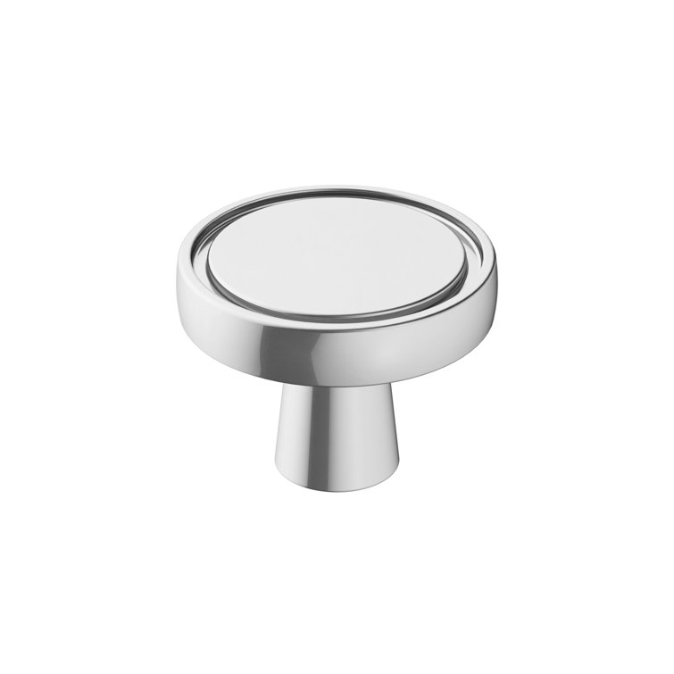 Polished Chrome Round Cabinet Knob with Mounting Hardware