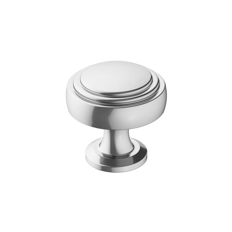 Polished Chrome Round Cabinet Knob with Mounting Hardware