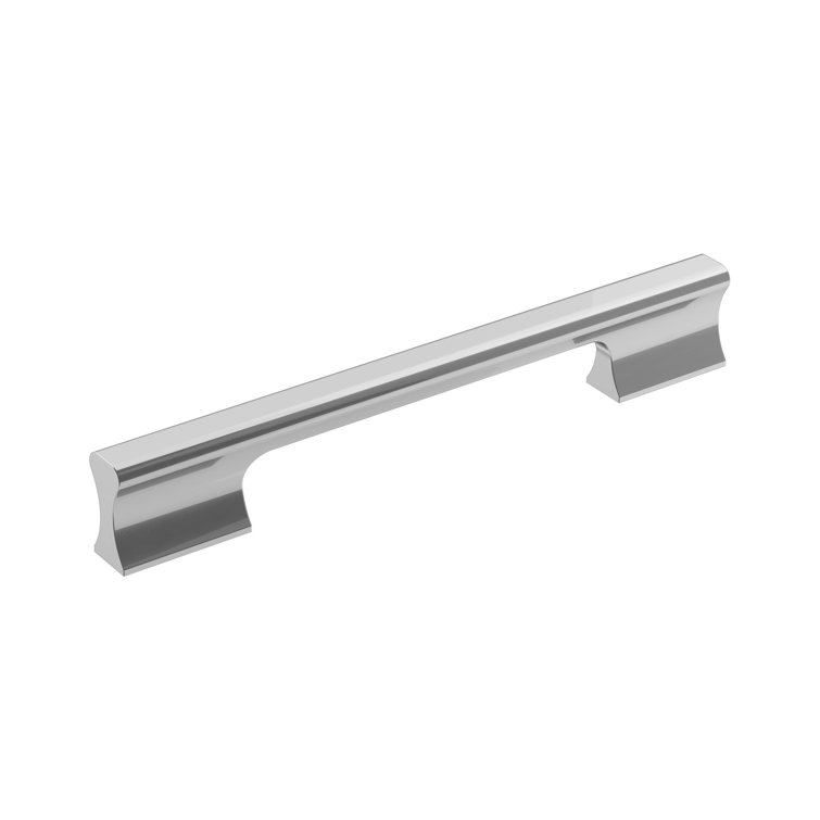 Polished Chrome Modern Bar Cabinet Pull with Mounting Hardware