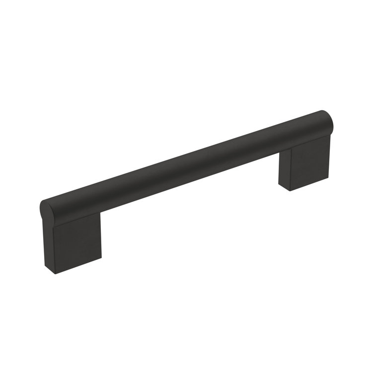 Matte Black Steel Modern Bar Pull with Mounting Hardware