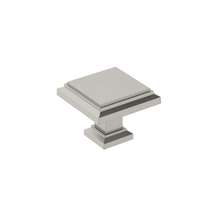 Satin Nickel Square Cabinet Knob with Mounting Hardware